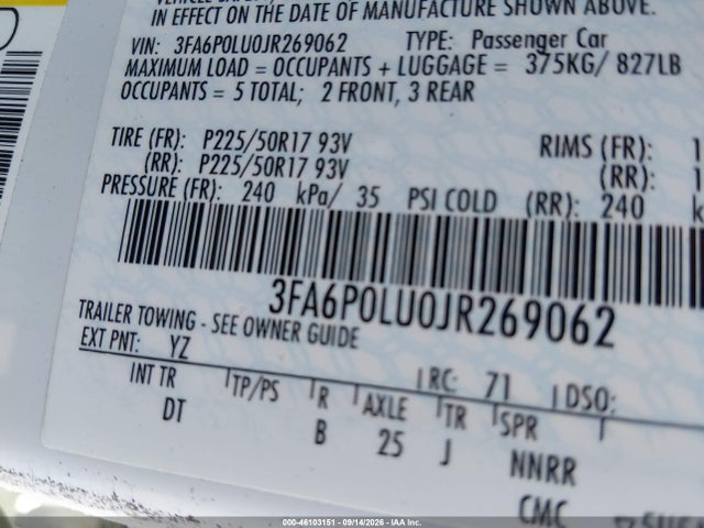 Ford Fusion Hybrid Se 2018 3FA6P0LU0JR269062 Image 9