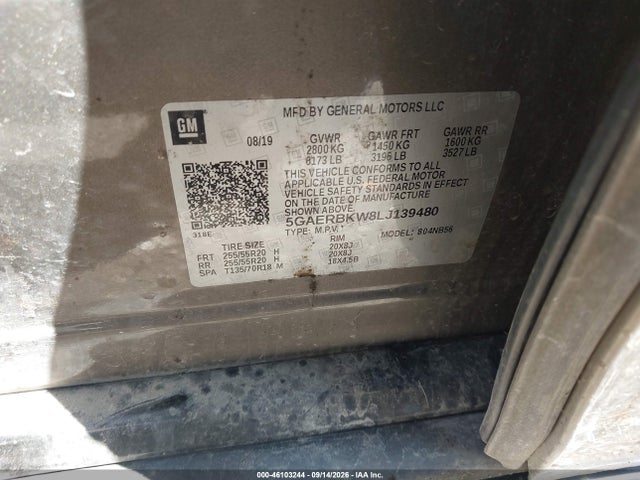 Aukcja sprzedaży 2020 Buick Enclave Fwd Essence, vin: 5GAERBKW8LJ139480, numer aukcji: 46103244