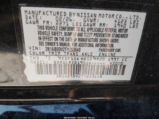 Nissan SENTRA SR 2026 3N1AB9DV2TY253648 Image 9