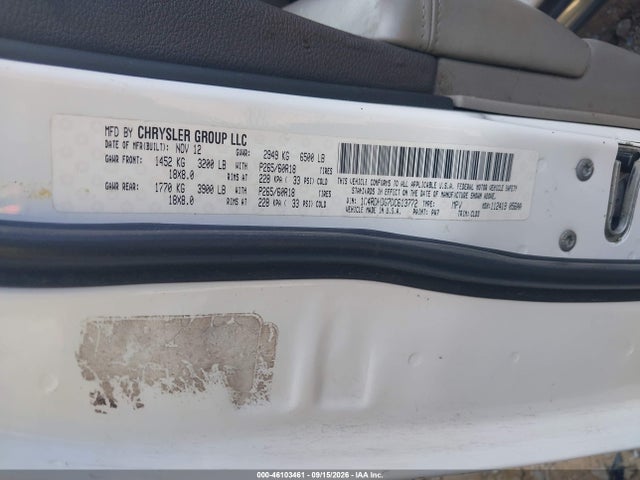 2013 Dodge Durango Crew მანქანა იყიდება აუქციონზე, vin: 1C4RDHDG7DC613772, აუქციონის ნომერი: 46103461
