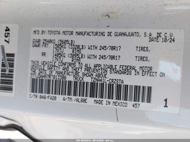 Toyota Tacoma Sr 2024 3TYJDAHN7RT013308 Image 8