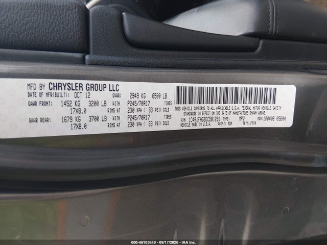 Aukcja sprzedaży 2013 Jeep Grand Cherokee Laredo, vin: 1C4RJFAG3DC581291, numer aukcji: 46103649