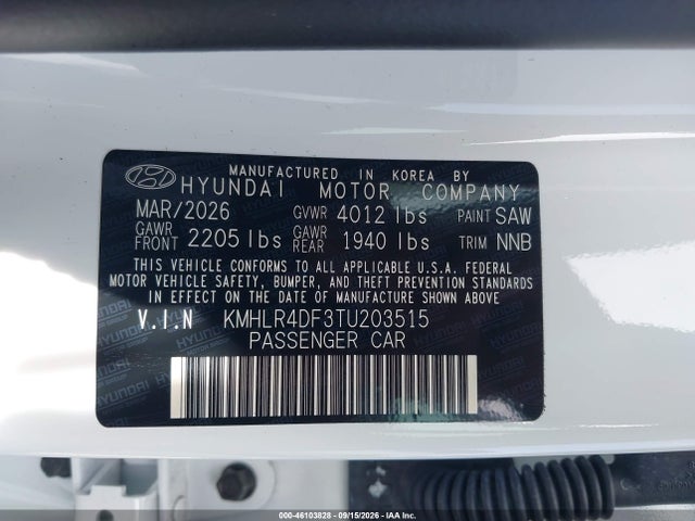 Aukcja sprzedaży 2026 Hyundai Elantra N Line, vin: KMHLR4DF3TU203515, numer aukcji: 46103828