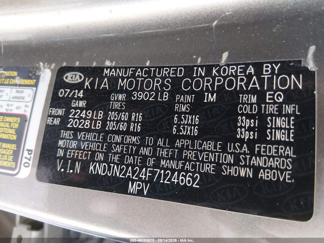 KIA Soul 2015 KNDJN2A24F7124662 Image 9