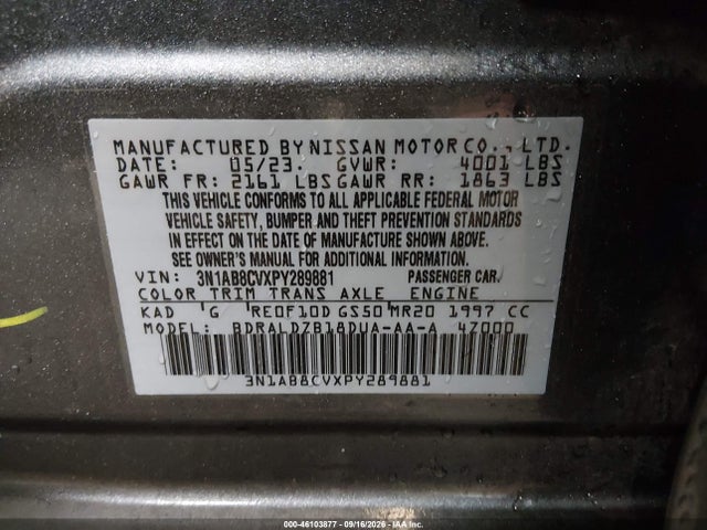 3N1AB8CVXPY289881 Nissan Sentra Sv Xtronic Cvt