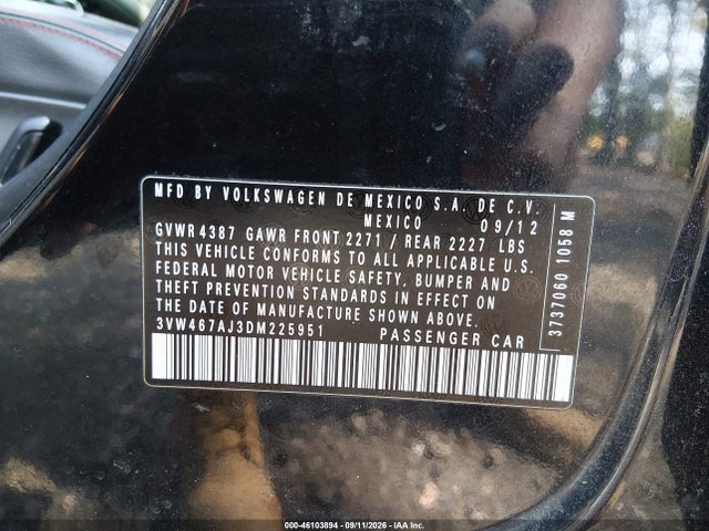 Продаж на аукціоні авто 2013 Volkswagen Jetta Gli Autobahn, vin: 3VW467AJ3DM225951, номер лоту: 46103894