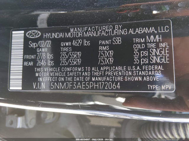 Продаж на аукціоні авто 2023 Hyundai Tucson Sel, vin: 5NMJF3AE5PH172064, номер лоту: 46104007