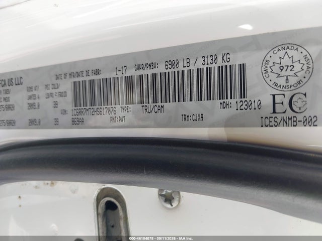Aukcja sprzedaży 2017 Ram 1500 Sport, vin: 1C6RR7MT2HS617076, numer aukcji: 46104078