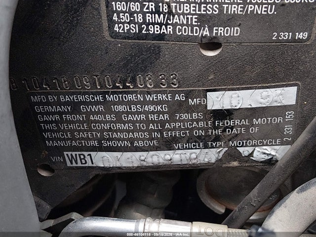 Продажа на аукционе авто 1996 Bmw R1100 Rt/rtl, vin: WB1041809T0440833, номер лота: 46104118