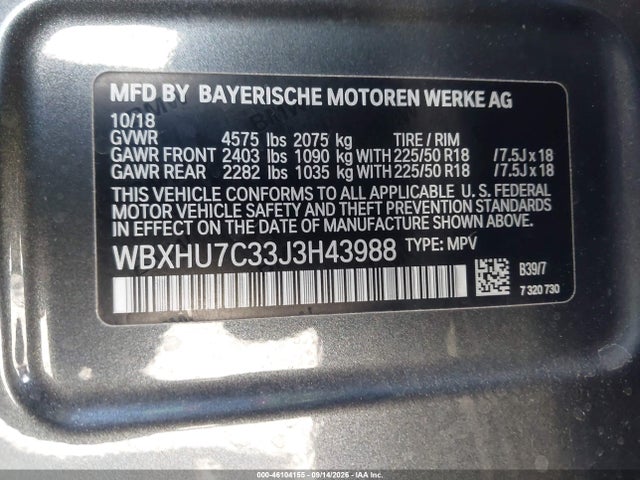 Продажа на аукционе авто 2018 Bmw X1 Sdrive28i, vin: WBXHU7C33J3H43988, номер лота: 46104155
