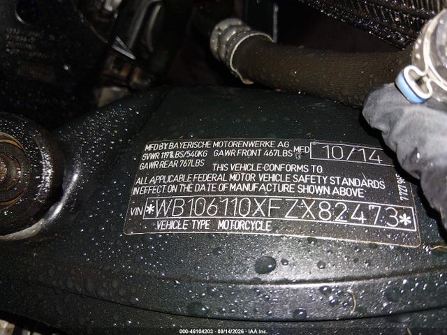 46104203 :رقم المزاد ، WB106110XFZX82473 vin ، 2015 Bmw K1600 Gt مزاد بيع