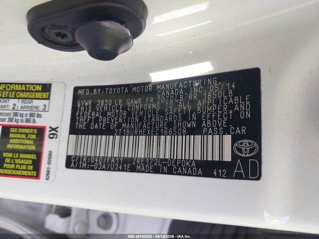 Продажа на аукционе авто 2014 Toyota Corolla L, vin: 2T1BURHEXEC166508, номер лота: 46104283