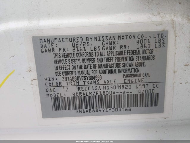 Nissan SENTRA SR 2025 3N1AB8DV7SY304988 Image 9