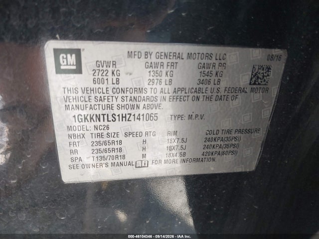 Aukcja sprzedaży 2017 Gmc Acadia Sle-2, vin: 1GKKNTLS1HZ141065, numer aukcji: 46104346