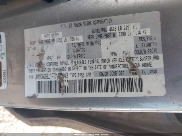 Aukcja sprzedaży 2015 Mazda Mazda5 Sport, vin: JM1CW2BL1F0189443, numer aukcji: 46104417