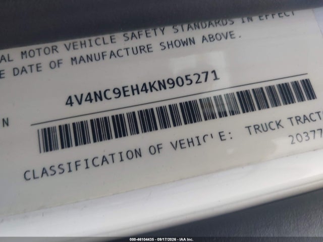 Aukcja sprzedaży 2019 Volvo Vnl, vin: 4V4NC9EH4KN905271, numer aukcji: 46104435