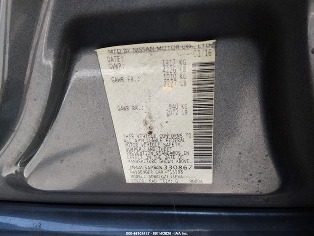 Nissan Altima 2.5 S 2016 1N4AL3AP8GN330867 Image 9