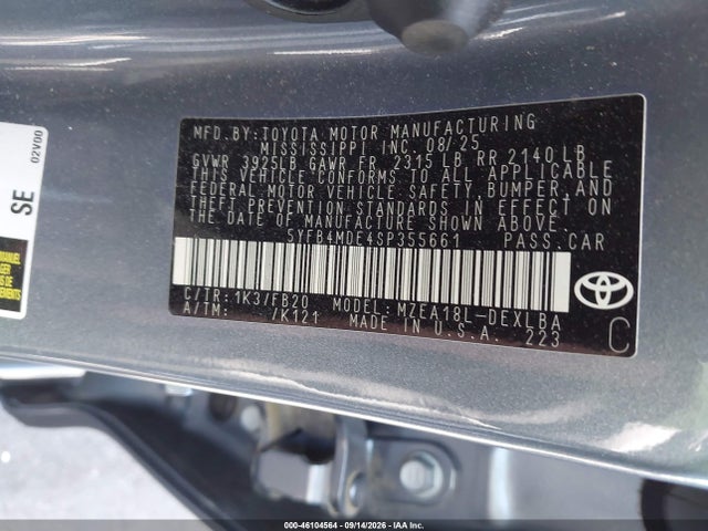 Toyota COROLLA LE 2025 5YFB4MDE4SP355661 Image 9