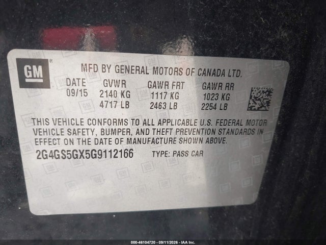Aukcja sprzedaży 2016 Buick Regal Turbo Premium Ii, vin: 2G4GS5GX5G9112166, numer aukcji: 46104720