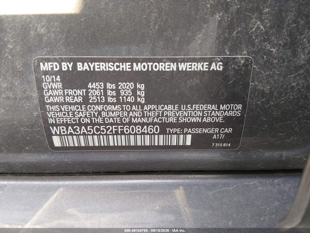 Aukcja sprzedaży 2015 Bmw 328i, vin: WBA3A5C52FF608460, numer aukcji: 46104765