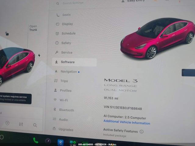 46104808 :رقم المزاد ، 5YJ3E1EB0JF188648 vin ، 2018 Tesla Model 3 Long Range/performance مزاد بيع