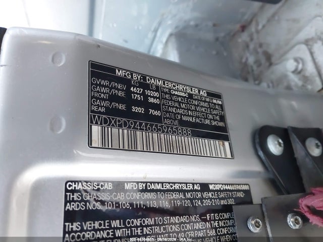 Продаж на аукціоні авто 2006 Dodge Sprinter 3500, vin: WDXPD944665965888, номер лоту: 46104855