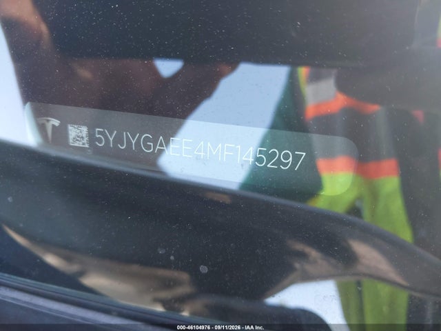 46104976 :رقم المزاد ، 5YJYGAEE4MF145297 vin ، 2021 Tesla Model Y Long Range Dual Motor All-wheel Drive مزاد بيع