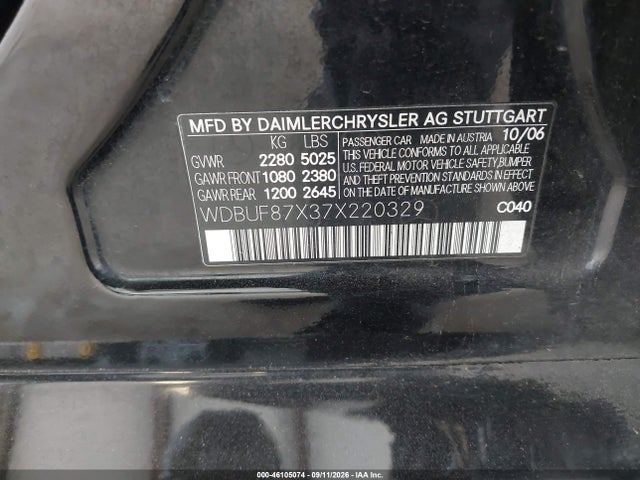 Продажа на аукционе авто 2007 Mercedes-benz E 350 4matic, vin: WDBUF87X37X220329, номер лота: 46105074