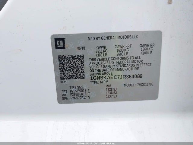 Chevrolet Tahoe Ls 2018 1GNSKAEC7JR364089 Image 9