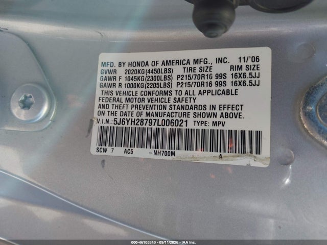 Продажа на аукционе авто 2007 Honda Element Ex, vin: 5J6YH28797L006021, номер лота: 46105340
