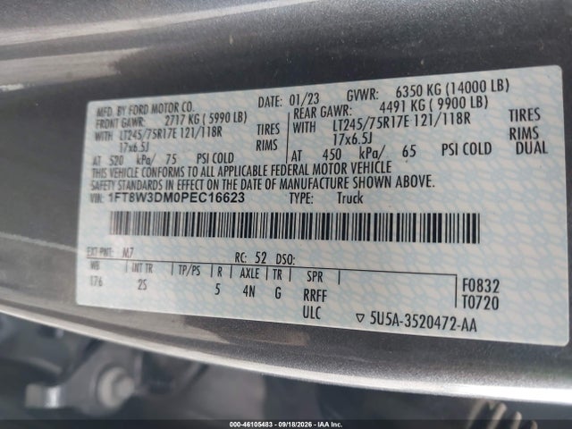 Продажа на аукционе авто 2023 Ford F-350 Xlt, vin: 1FT8W3DM0PEC16623, номер лота: 46105483