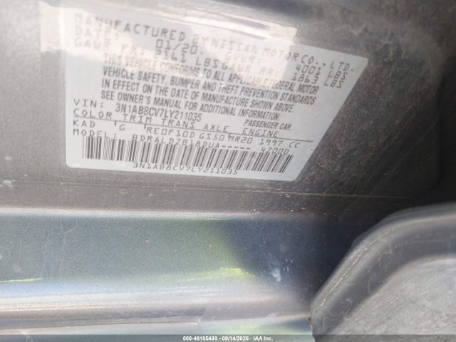 Aukcja sprzedaży 2020 Nissan Sentra Sv Xtronic Cvt, vin: 3N1AB8CV7LY211035, numer aukcji: 46105488