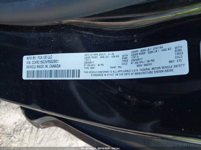 Продаж на аукціоні авто 2027 Chrysler Pacifica, vin: 2C4RC1BG3VR552801, номер лоту: 46105524