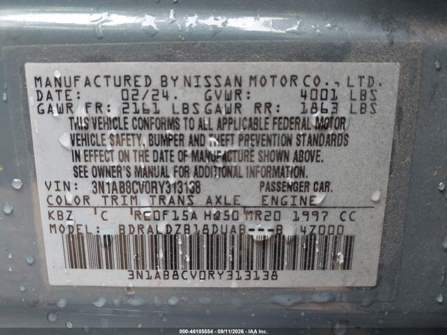 Aukcja sprzedaży 2024 Nissan Sentra Sv Xtronic Cvt, vin: 3N1AB8CV0RY313138, numer aukcji: 46105554