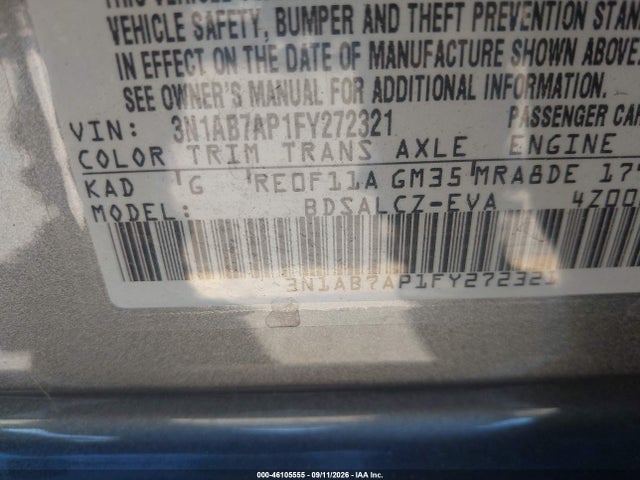 Nissan SENTRA S 2015 3N1AB7AP1FY272321 Image 9