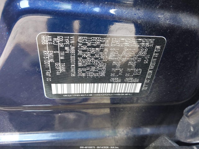 Продаж на аукціоні авто 2026 Nissan Rogue Platinum, vin: JN8BT3DD0TW299736, номер лоту: 46105575
