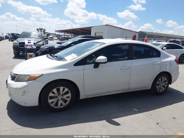 2012 Honda Civic Lx მანქანა იყიდება აუქციონზე, vin: 2HGFB2F51CH592528, აუქციონის ნომერი: 46105614