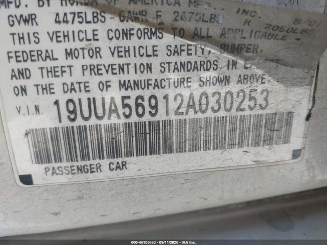 2002 Acura Tl 3.2 Type S მანქანა იყიდება აუქციონზე, vin: 19UUA56912A030253, აუქციონის ნომერი: 46105663