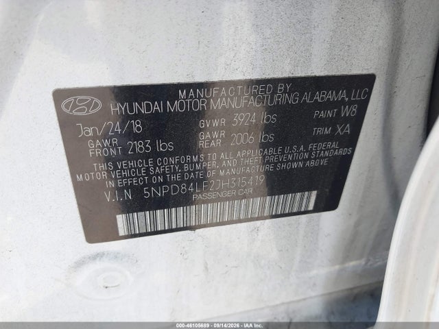 Hyundai Elantra Value Edition 2018 5NPD84LF2JH315419 Image 9