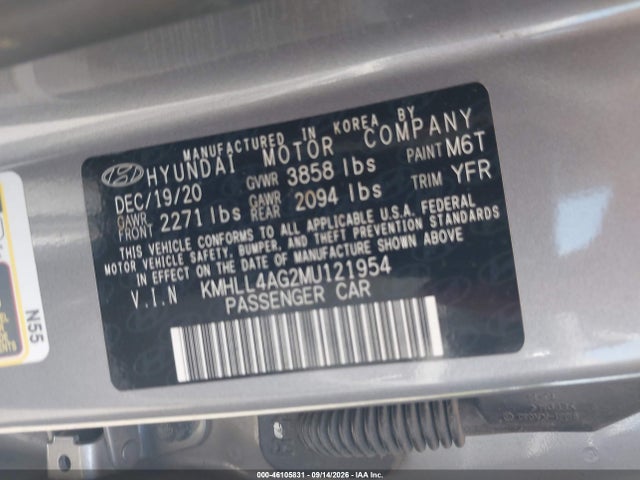 Продажа на аукционе авто 2021 Hyundai Elantra Se, vin: KMHLL4AG2MU121954, номер лота: 46105831