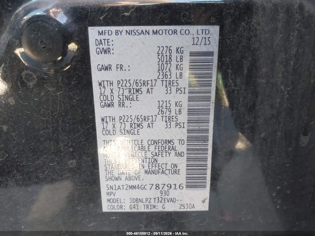 Nissan ROGUE S 2016 5N1AT2MM4GC787916 Image 9