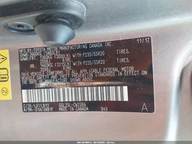 Aukcja sprzedaży 2017 Lexus Rx 350, vin: 2T2BZMCA0HC128830, numer aukcji: 46106013