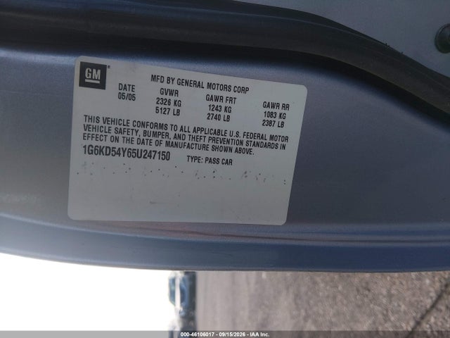 Продажа на аукционе авто 2005 Cadillac Deville Livery, vin: 1G6KD54Y65U247150, номер лота: 46106017