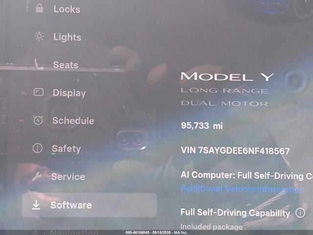 Продажа на аукционе авто 2022 Tesla Model Y Long Range Dual Motor All-wheel Drive, vin: 7SAYGDEE6NF418567, номер лота: 46106049