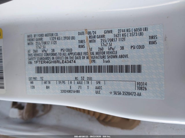 Ford Ranger Xlt 2024 1FTER4GH8RLE43474 Image 9