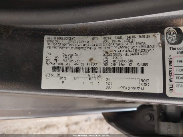 Ford FIESTA SE 2014 3FADP4BJ3EM235917 Image 9