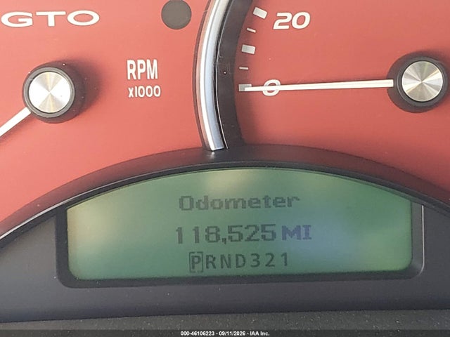 46106223 :رقم المزاد ، 6G2VX12U56L557895 vin ، 2006 Pontiac Gto مزاد بيع