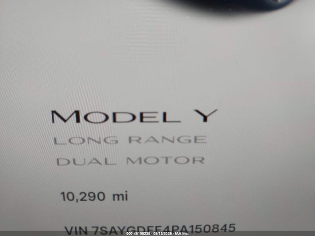 Aukcja sprzedaży 2023 Tesla Model Y, vin: 7SAYGDEE4PA150845, numer aukcji: 46106235