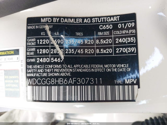 Продажа на аукционе авто 2010 Mercedes-benz Glk 350 4matic, vin: WDCGG8HB6AF307311, номер лота: 46106412