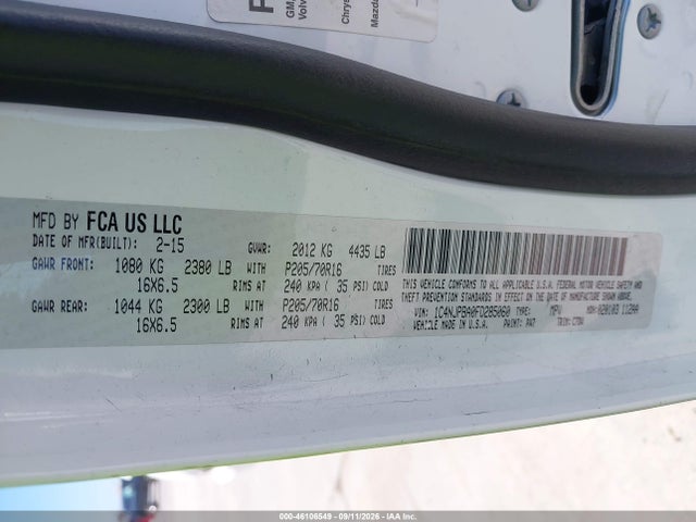 46106549 :رقم المزاد ، 1C4NJPBA0FD285060 vin ، 2015 Jeep Patriot Sport مزاد بيع